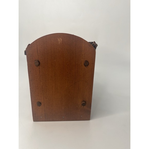 Vintage Wooden Napkin Holder: Cottagecore Fabric Basket - Picture 4 of 8